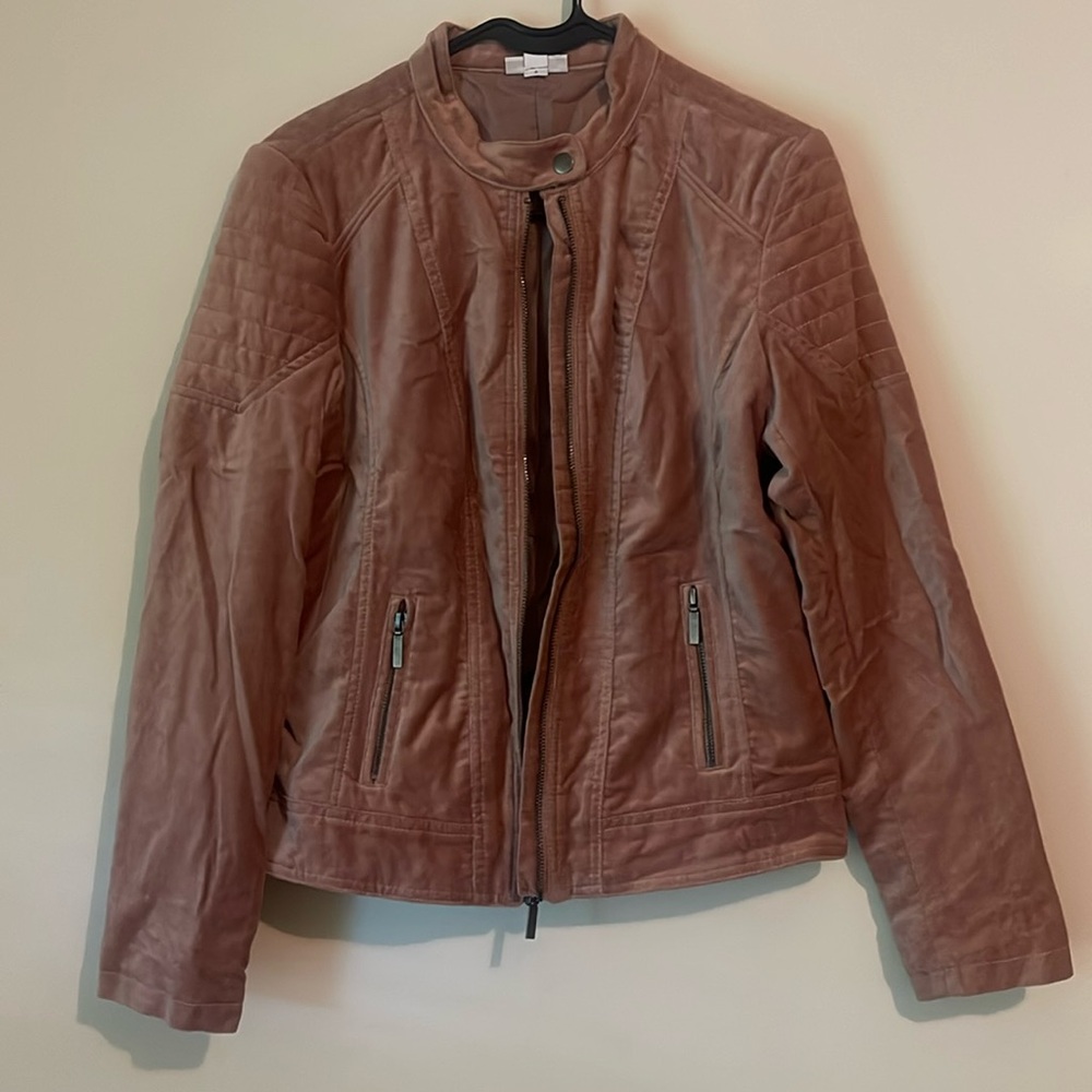 Westport crushed velvet pink Moto jacket small
